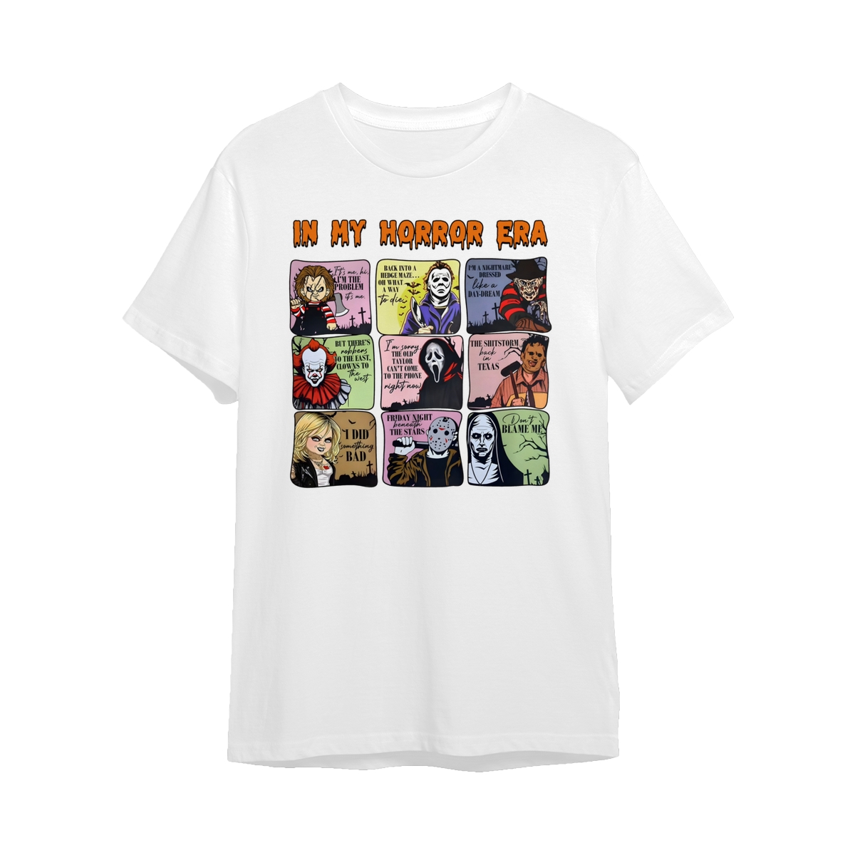 In My Horror Era Halloween Hoodie Sweatshirt T-Shirt, Everyday Casual Clothes Oversized Top Cotton Unisex