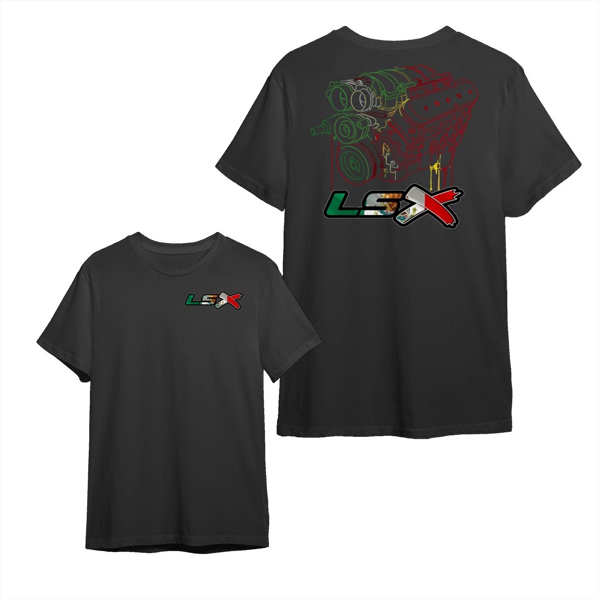LSX Swap Mexico T-Shirt, Car Lover Shirt, Speed, Style & Performance, Summer T-Shirt Menswear Car Parts Graphic Design