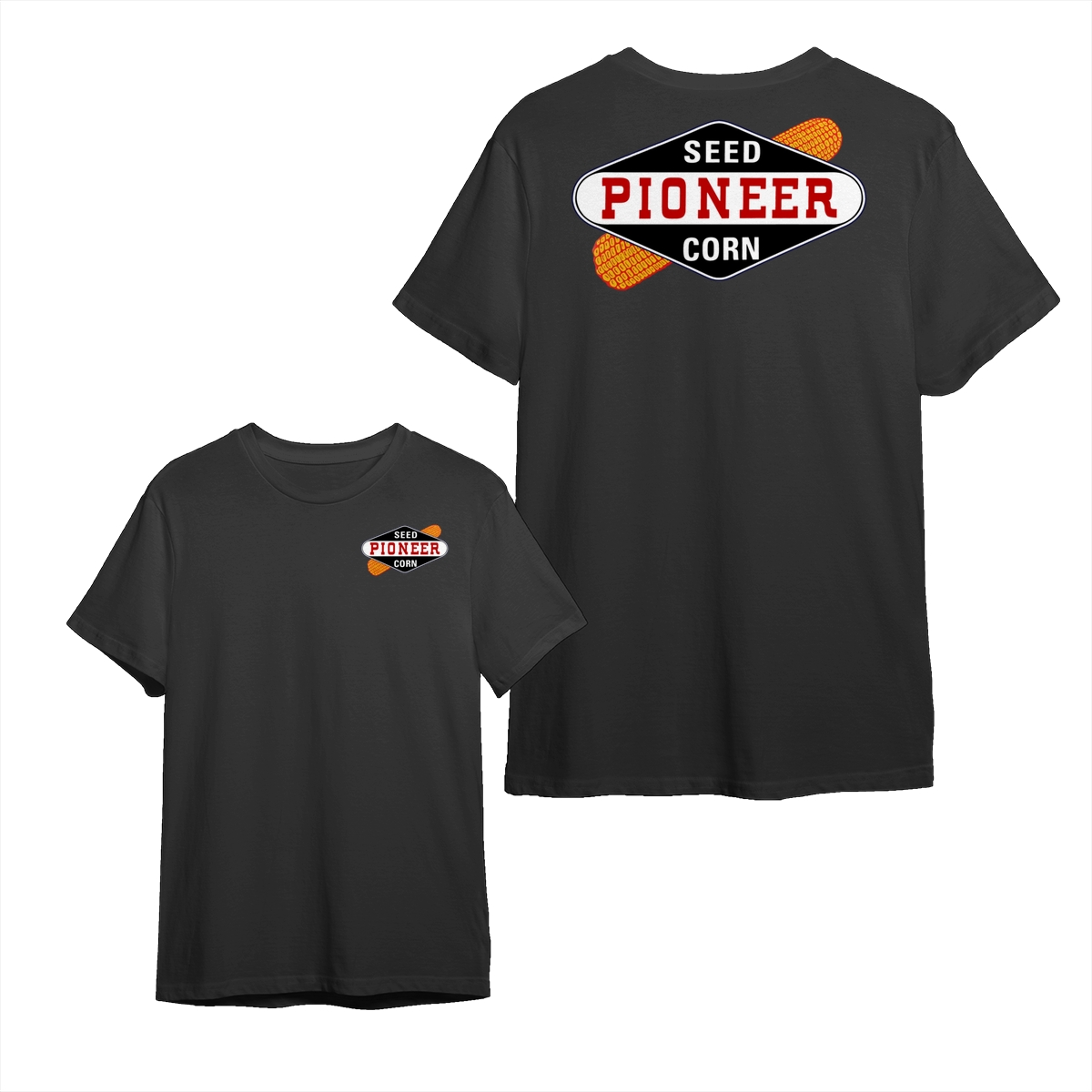 Pioneer Seed Corn T-Shirt – Bold “Pioneer Corn” Logo with Corn Graphic, Official Agricultural Style, For Farmers and Farm Life Fans, Vintage Country Look, Unisex Streetwear Tee, Gift for Ag Lovers, Cotton