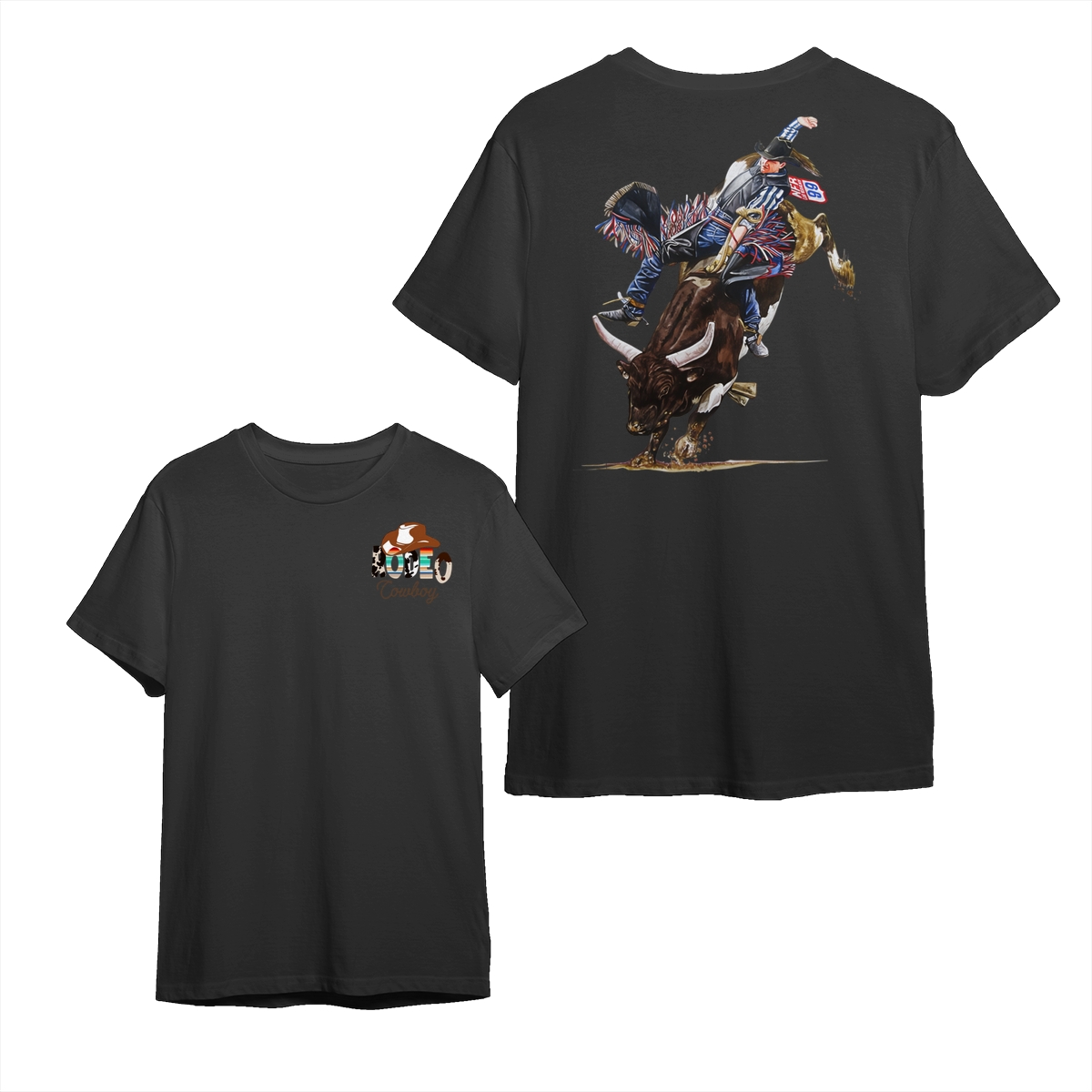 Rodeo Bull Riding TShirt/Sweatshirt/Hoodie – Epic Cowboy Bull Rider Action Graphic for Rodeo Fans, Ranchers, Western Life – Soft Pullover Sweatshirt For Outdoor Adventures And Rodeo Events