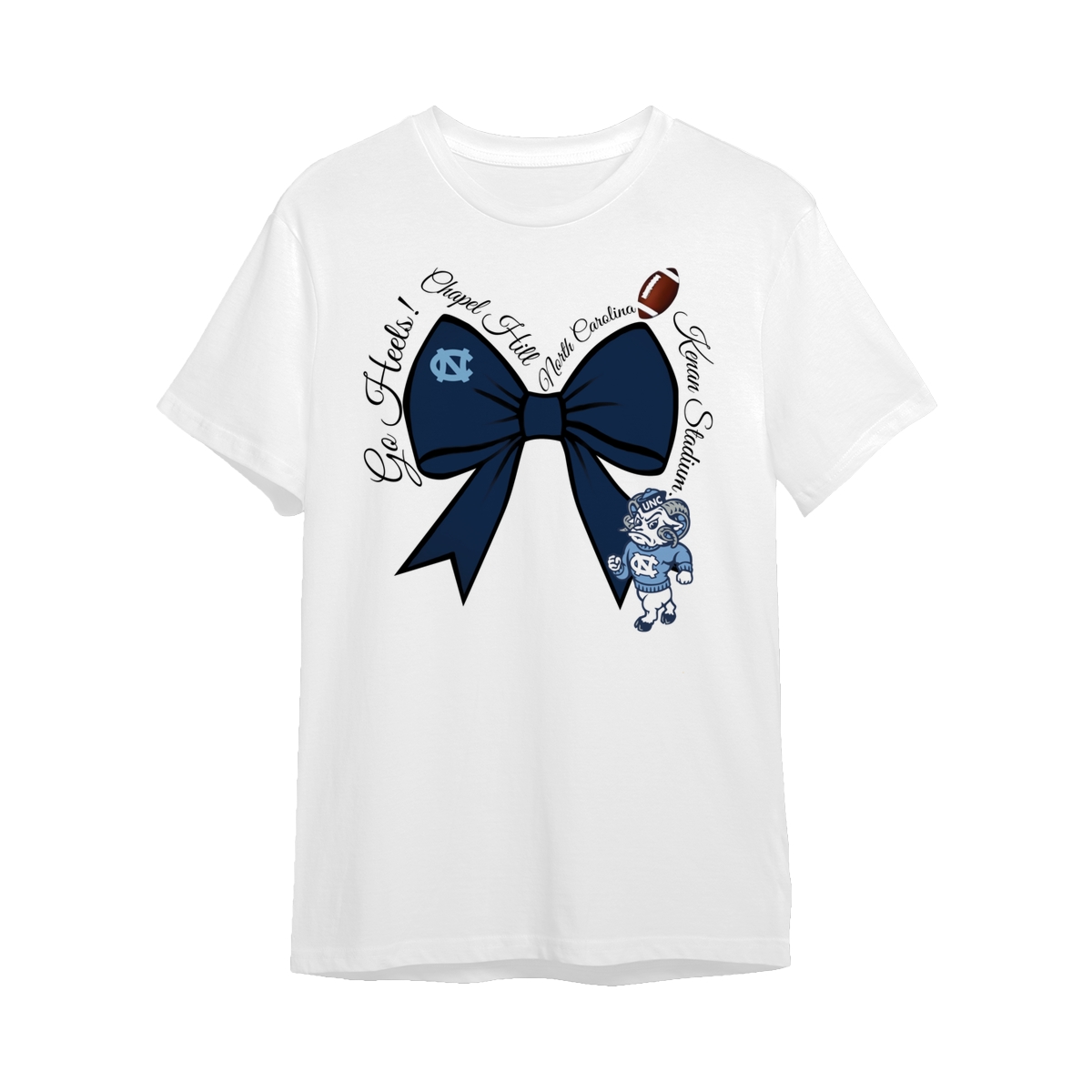 Vintage North Carolina College Football Bows Inspired White Shirt, Shirt for Fan, Pride of The Team, Shirt for Men and Women NCAA T-Shirt, Your College Gift Custom Team Cotton Gift