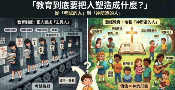 教育究竟是在塑造一个“会服从系统、取得分数、完成任务的人”，还是在塑造一个“认识真理、承担责任、敬畏上帝、活出受造使命的人”？