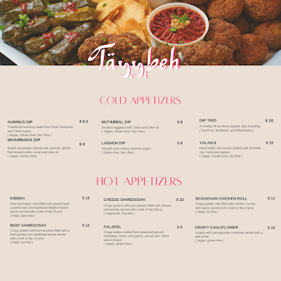 Healthy Syrian Food Personalized catering Vancouver