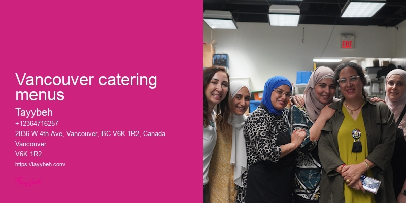 Vancouver catering menus