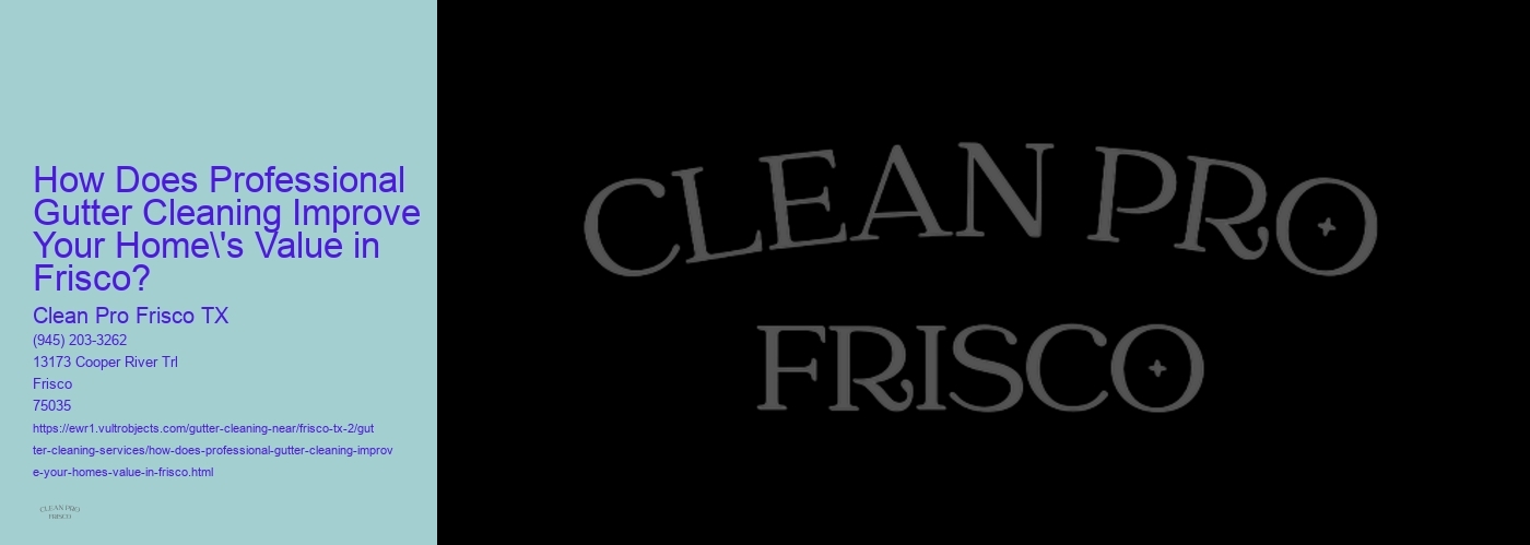 How Does Professional Gutter Cleaning Improve Your Home's Value in Frisco?