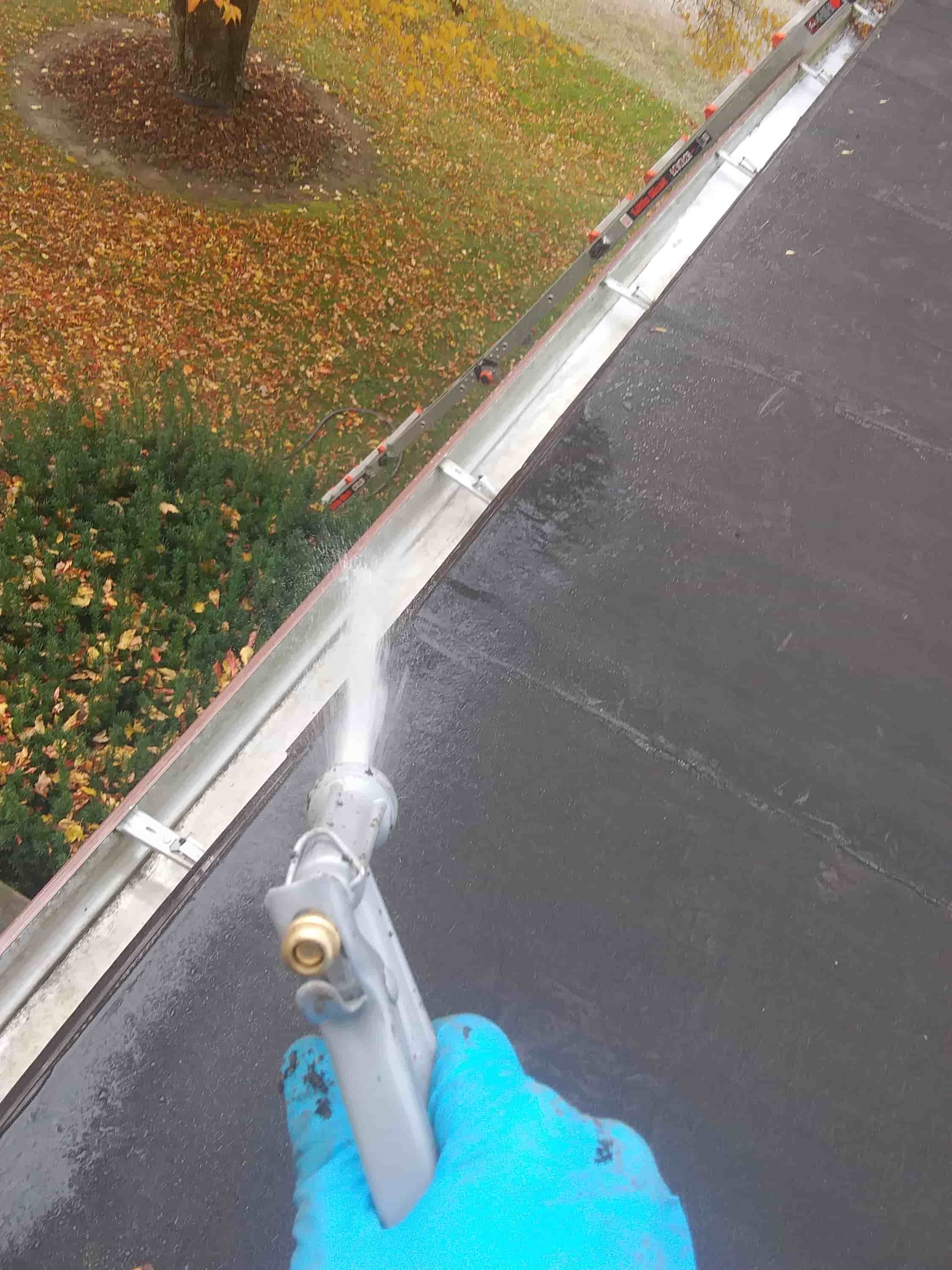 cleaning outside of gutters