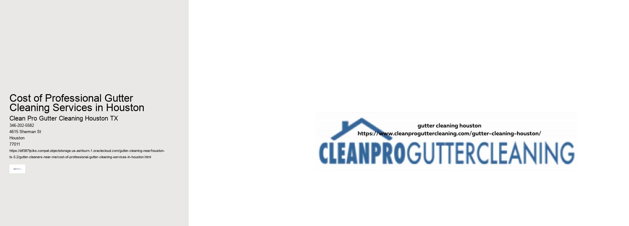 Cost of Professional Gutter Cleaning Services in Houston 