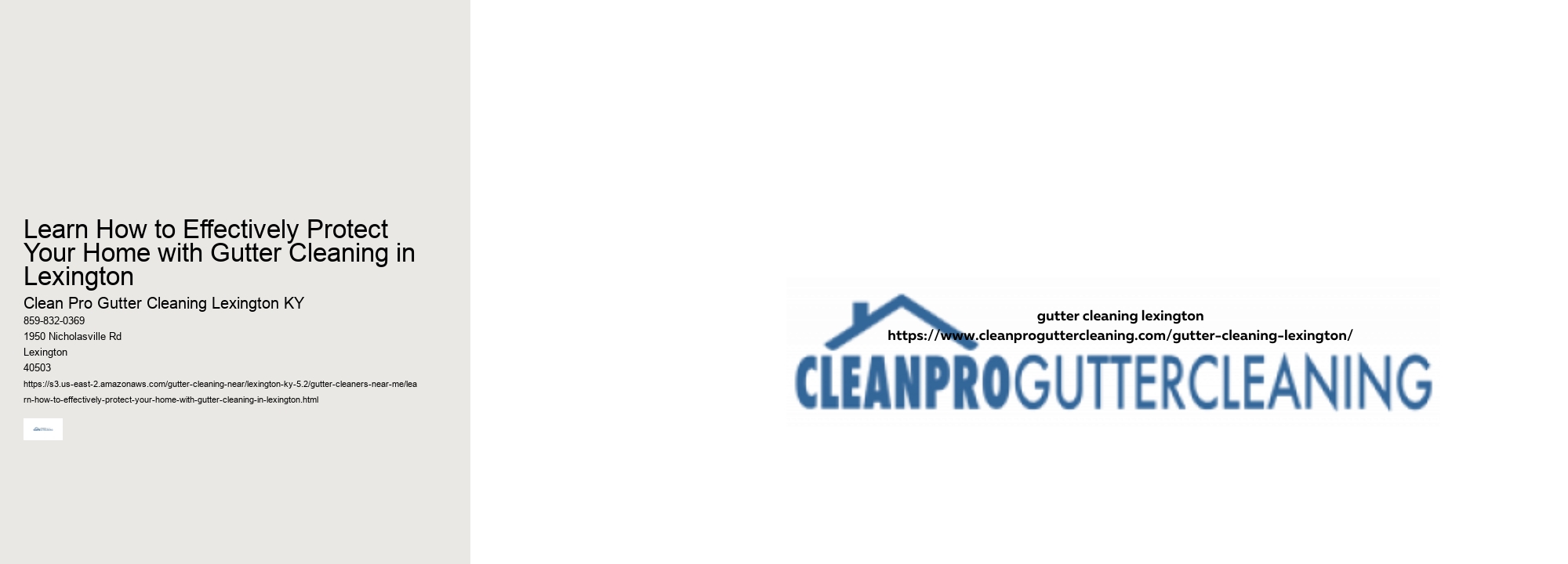 Learn How to Effectively Protect Your Home with Gutter Cleaning in Lexington 