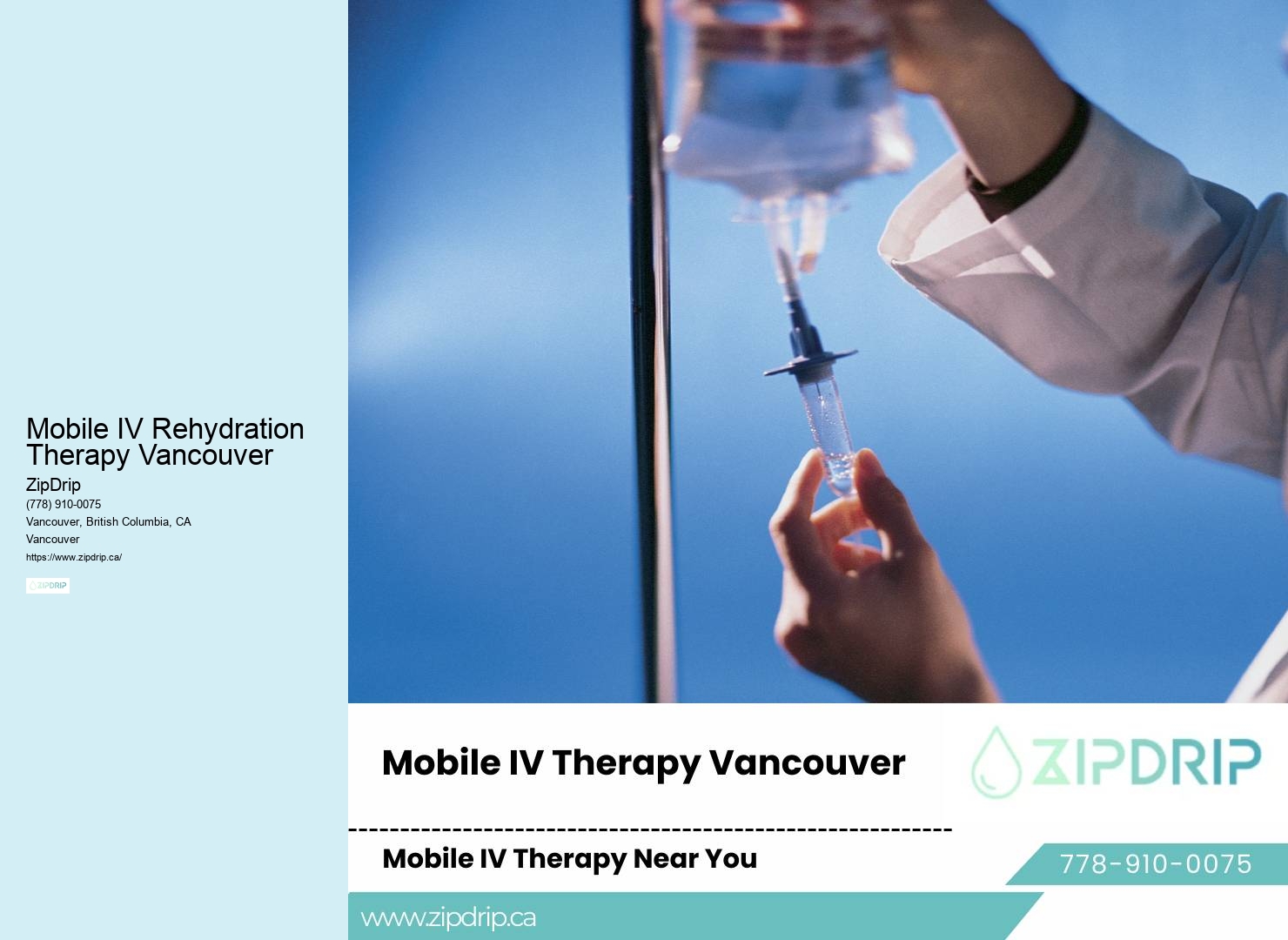 IV infusion Mobile IV Rehydration Therapy Vancouver