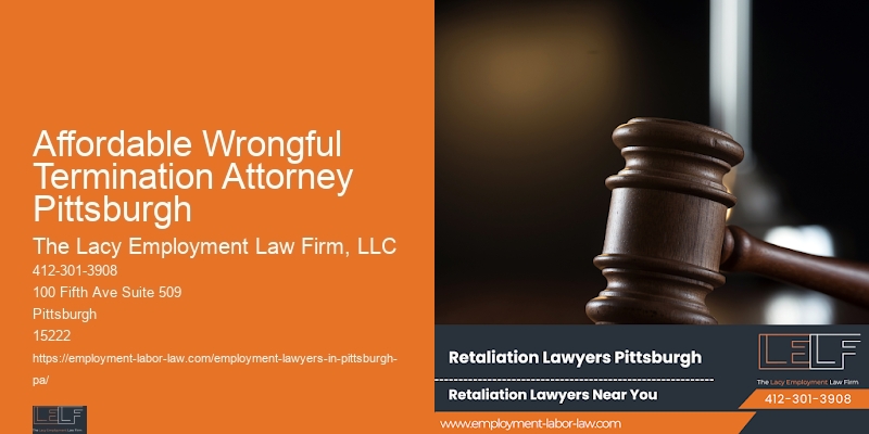 Legal Aid For Employees Affordable Wrongful Termination Attorney Pittsburgh