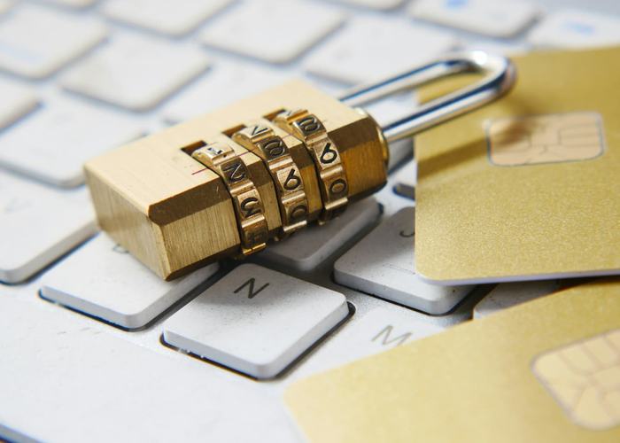 padlock and credit card, Internet data privacy information security concept