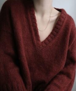 Dark Academia Crochet, Dark Academia Knitting, Sweater Dark Academia, Chunky V Neck Sweater Pattern, Crochet Sweater Dark Academia