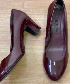 Heels From The 90s, Women Shoes 1990, 90s Heels Vintage, Formal Patent Leather Court Shoes With Stacked Heel, Heels From The 2000s