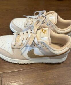 Nike Shoes | Nike Dunks Beige And Gold | Color: Cream/Gold
