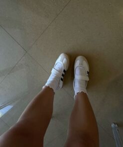 Samba Ballet Shoes, Ballet Sambas, Samba Jane Shoes Styled, Adidas Sneaker White, Samba Ballet Flats Outfit, Adidas Samba Ballerina, Adidas Samba Jane Shoes