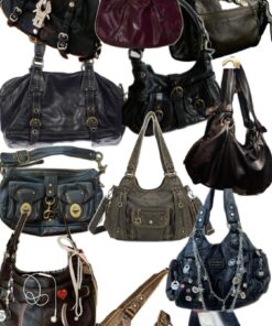 Leather Bag With Lots Of Pockets, Bulky Bag, Bags Stylish, Personalized Purses, Purse 2000s, 2000 Purses, Grunge Purses, Y2k Vintage Bag