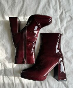 Burgundy Boots Heels, Blood Red Boots, Red Burgundy Boots, Cherry Red Boots, Dark Red Heeled Boots, Dark Red Heel Boots, Vintage Maroon Boots