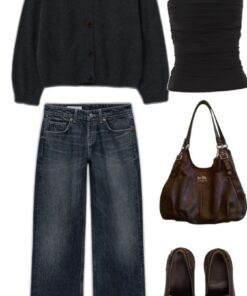 Business Casual Simple Outfits, Outfit With Basics, Casual Simple Outfits, Elevated Everyday Outfit, Elevated Casual Relaxed Fit Dark Wash Jeans