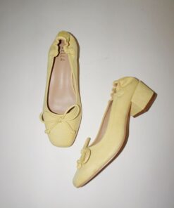 Margot Ballet Flats- Yellow Suede, Closed Toe Summer Flats, Flats Bridesmaid Shoes
