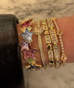 Bejeweled Accessories, Colorful Jewelry Collection, Gems Outfit, Cool Gold Bracelets, Bangles And Bracelets, Everyday Jewelry Aesthetic