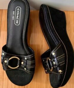 2000’s Shoes, Coach Y2k Sandals, Vintage Prada Shoes 2000s, 2000s Sandals, Sandals 2000s, Vintage Coach Wedges, Dolce & Gabbana Shoes 2000s