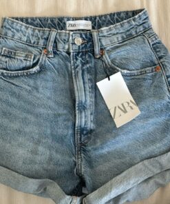 High Waisted Denim Shorts, Shorts 2025, Zara High Waist Jean Shorts For Summer, Zara Clothes, Zara High Rise Medium Wash Jean Shorts