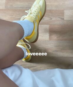 Butter Yellow Sambas, Adidas Gazelle Yellow, Yellow Adidas Shoes, Pastel Yellow Shoes, Butter Yellow Sneakers