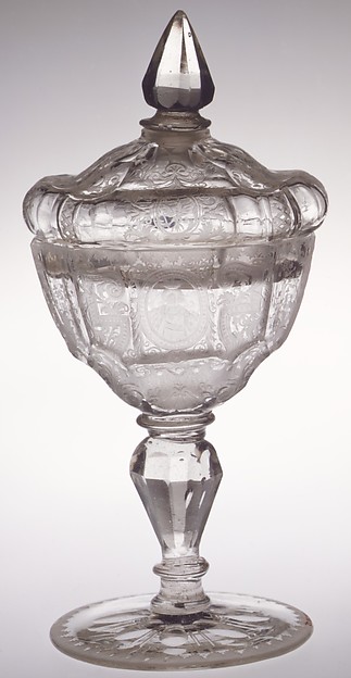 Sweetmeat glass with flagon cover