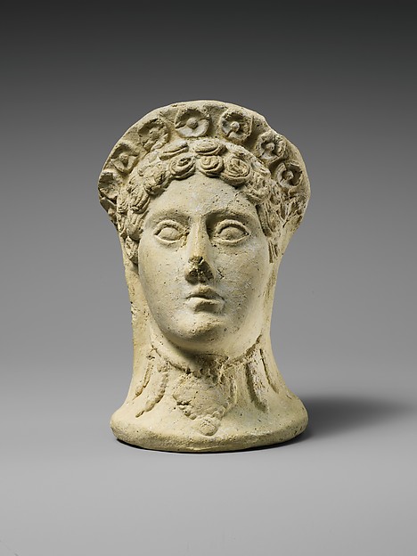 Terracotta head of a woman