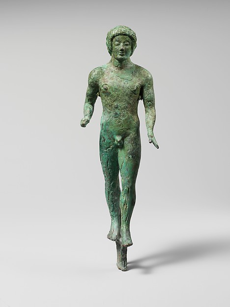 Bronze statuette of a nude youth