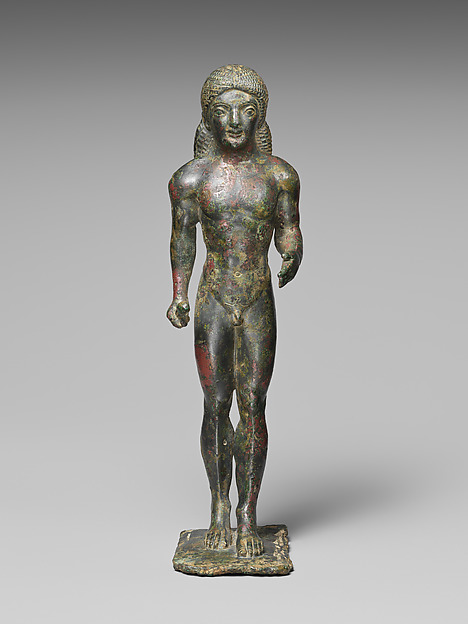 Bronze statuette of a nude youth