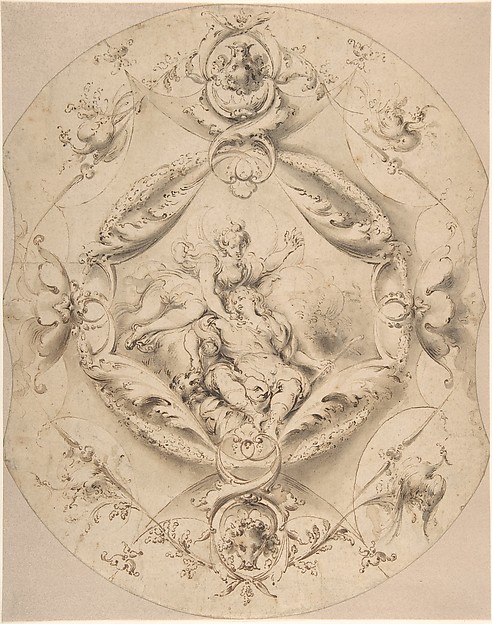 Ornamental Design with Diana and Endymion in a Central Cartouche
