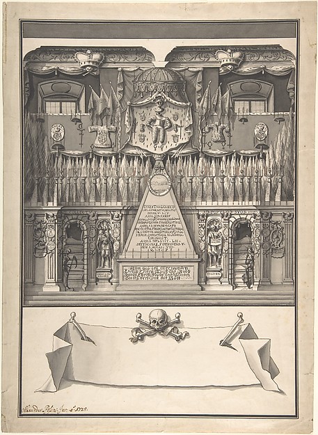 Memorial Decoration for the Interior of a Building to Honor the Deceased Ernst Ludwig, 1725