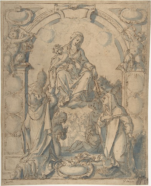 Madonna and Child Adored by Two Saints