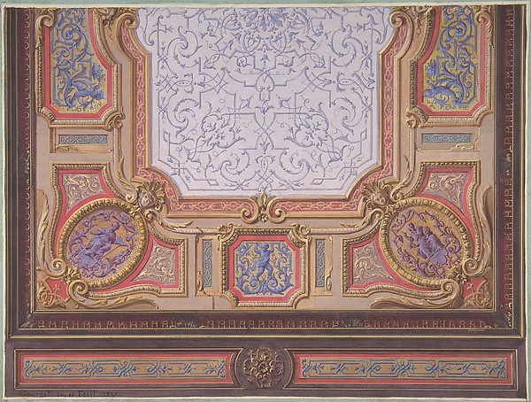 Design for Ceiling of Grand Salon, Hôtel Hope