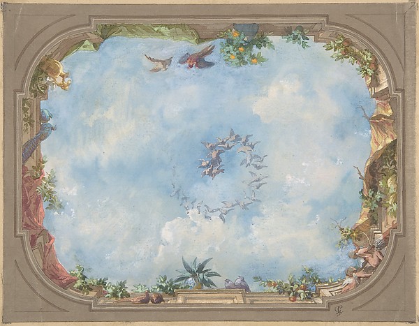 Design for Trompe l'Oeil Stairway Ceiling, Hôtel Hope