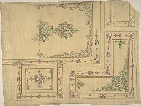 Ceiling Design in Moorish Style for the de la Rochejaquelein Family