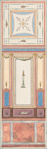 Design for Wall Paneling and Ceiling in Pompeiian Style, The Deepdene, Dorking, Surrey
