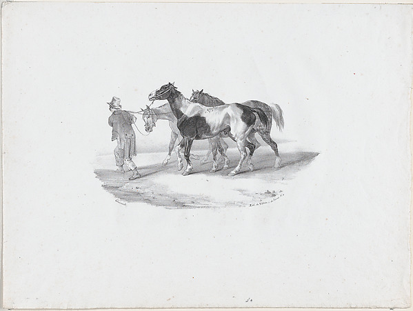 Three Horses Led by a Groom to be Skinned