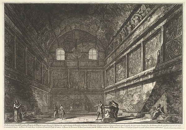 The so-called Temple of Bacchus, now the Church of S. Urban, interior (Veduta interna dell antico Tempio di Bacco, or. di S. Urbano)