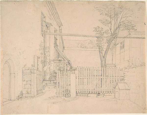View of a Courtyard in Loschwitz (?)