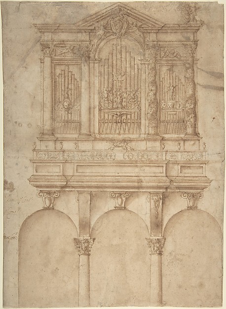 A Pipe Organ with Papal Arms