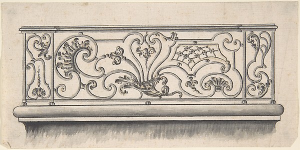 Design for iron work balcony, with alternate