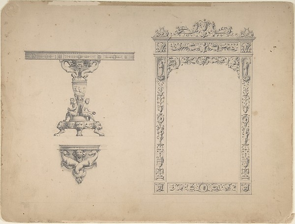 Designs for a Mirror Frame and Table