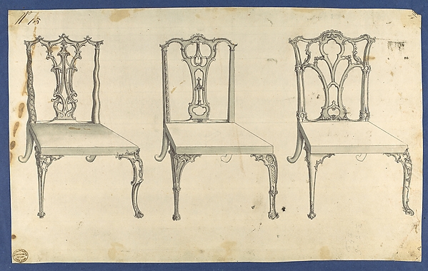 Three Chairs, in Chippendale Drawings, Vol. I