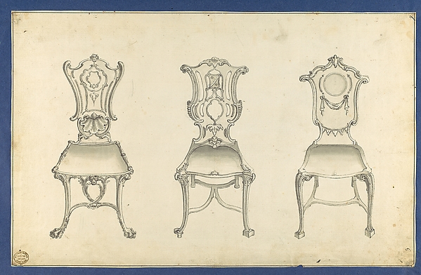 Hall Chairs, in Chippendale Drawings, Vol. I