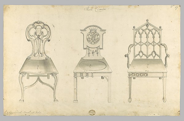 Hall Chairs, in Chippendale Drawings, Vol. I