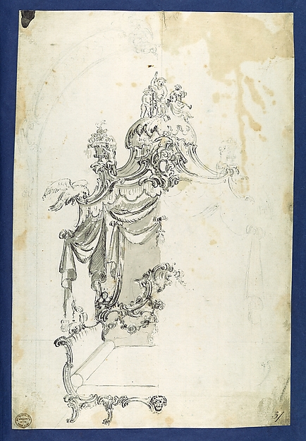 Unfinished Design for a Bed, in Chippendale Drawings, Vol. I