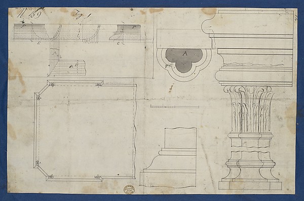 Plan for Library Table with Moldings, from Chippendale Drawings, Vol. II