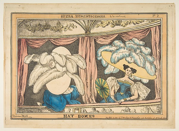 Opera Reminiscences, Plate 2: Hat Boxes